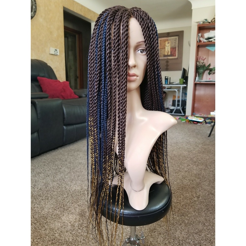 Fully Handmade 24 to 26" Braid/Twist Wig With Lace Front